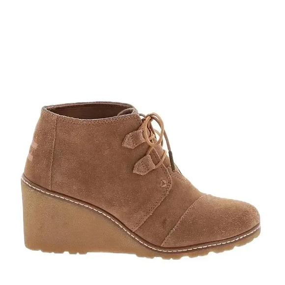 Toms Suede Kala Desert Wedged Laced Up Booties - Picture 1 of 9